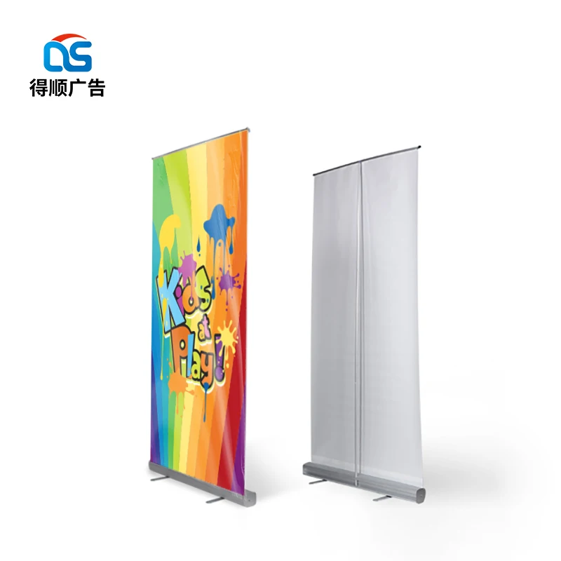 Windproof and durable heavy duty luxury kartonnen premium chrome base roll up banner 85 x 200