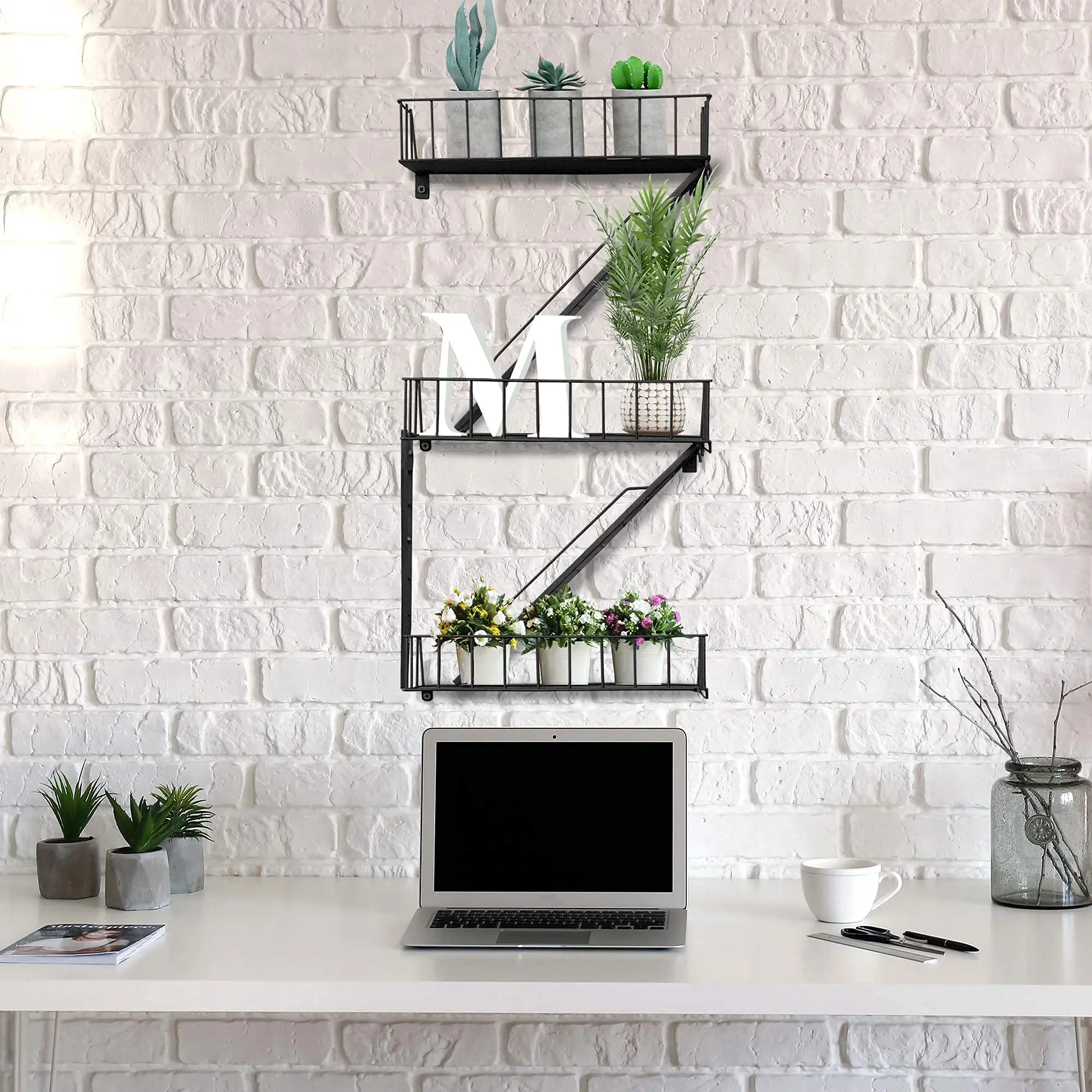 Fire Escape Shelf - Versatile New York Inspired Modern Floating Hanging Wall Shelves Make a Great Action Figure