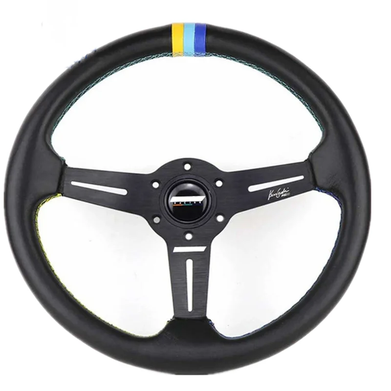 GREEDDI Car Modified Steering wheel Car Racing universal Competitive Genuine Leather/Suede Leather Automobile modification
