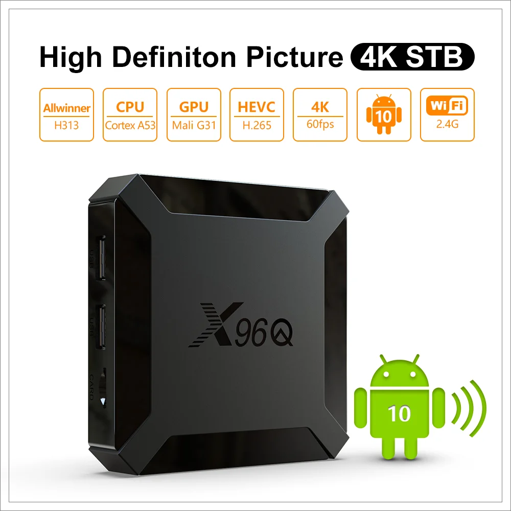 Latest Android 10 TV Box X96Q Allwinner H313 2.4G wifi Smart Tv Box X96Q