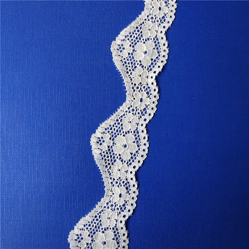 Guangzhou factory wholesale  3.5cm scallop design nylon spandex quality lycra lace trim for lingerie  LSHB9222