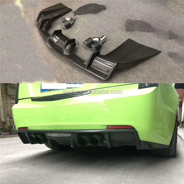 Carbon Fiber Rear Lip Diffuser Splitters With Exhaust Tips for Cadillac ATS 2015-2017 Back Bumper Guard Car Styling