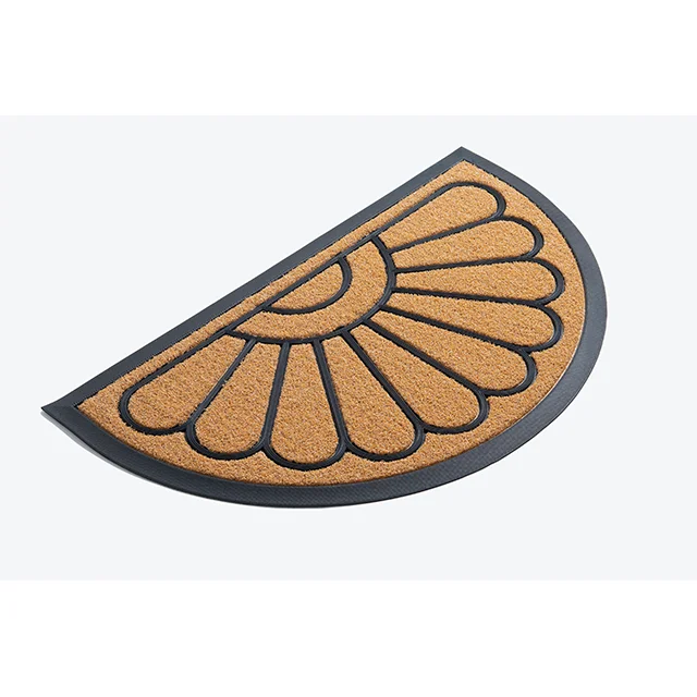 Dirt Trapping Waterproof Rubber Half Circle Non Slip Entrance Door Mat