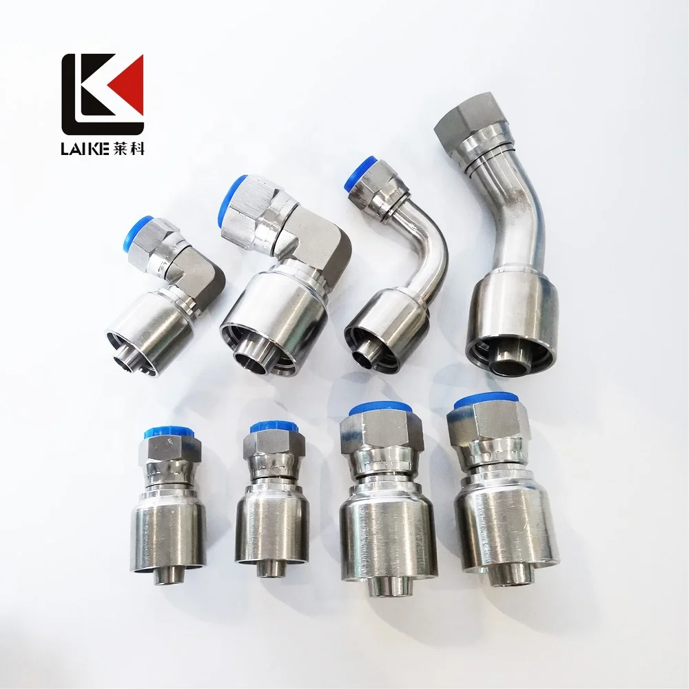 Stainless Steel One Piece Hydraulic Hose Fitting Parker 43 Series Straight Elbow Compact in NPT JIC ORFS BSP METRICE DIN