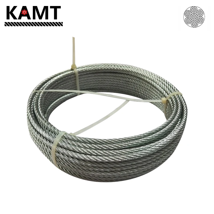 Stainless Steel 304 /316 Wire Rope 7 * 19 Structure 2.5mm-12.7mm Diameter Guardrail Lifting