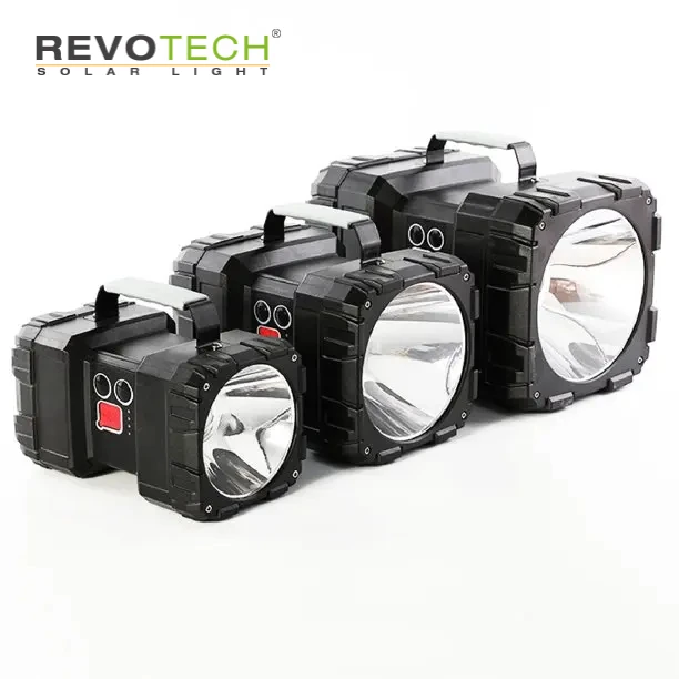 Custom LED Spotlight Torch Handheld Double Head LED Searchlight Ultralong Standby 3+4 Lights Modes Rechargeable Flashlight