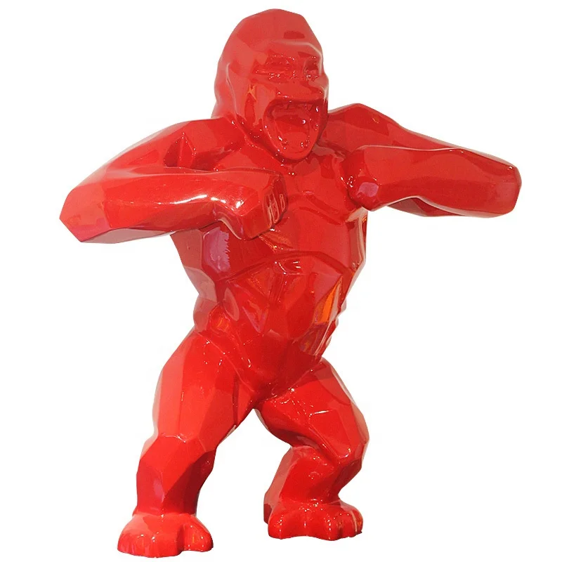 Фигурная гигантская статуя из стеклопластика с геометрическим рисунком Gorilla современное искусство размер на