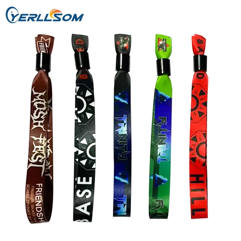 Custom Festival Fabric woven Wristbands embroidery textile Cloth Wrist bands For Events Custom Wrist Bands Lock
