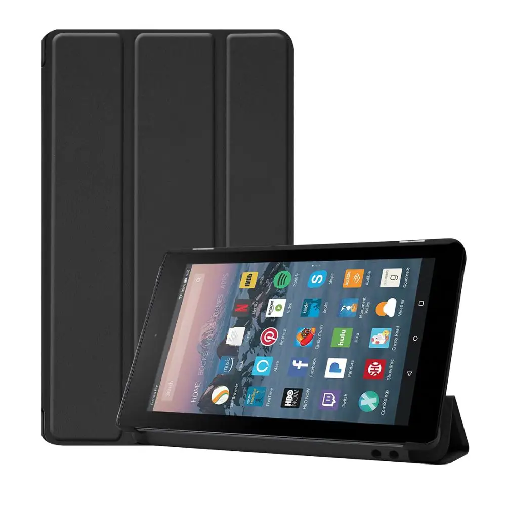 For Amazon Kindle Fire HD 7 9th Gen 2019 2017 Leather Magnetic Stand Flip Case Cover