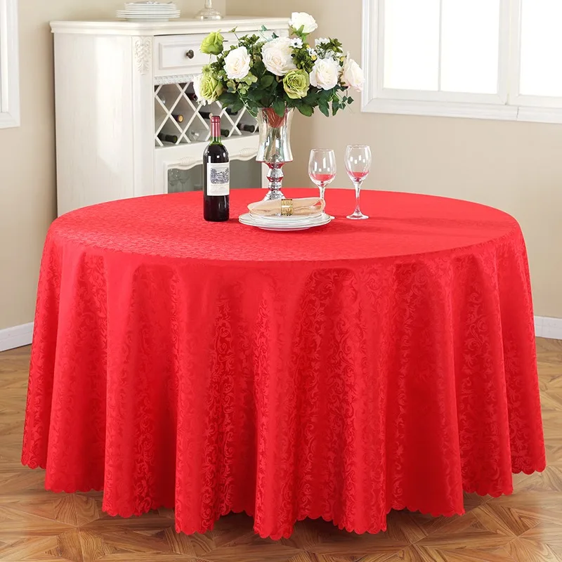 White Round Polyester Wedding Events Party Banquet Table Decoration Restaurant Tablecloth Wedding Cheap Round Tablecloth