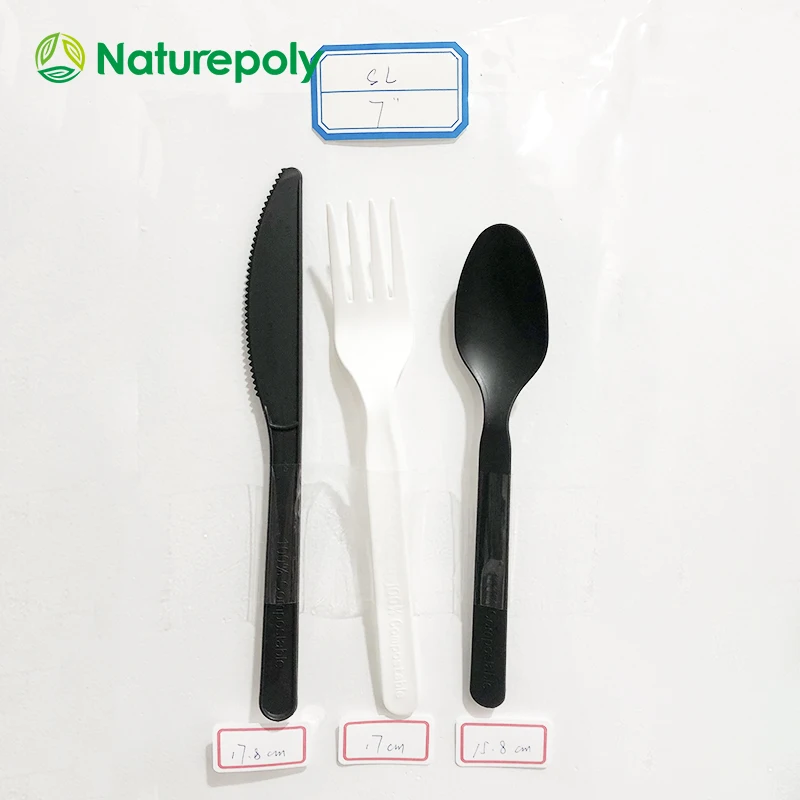 Naturepoly BPI сертифицированные бессточные пищевые экологически чистые биоразлагаемые столовые приборы для ресторанов