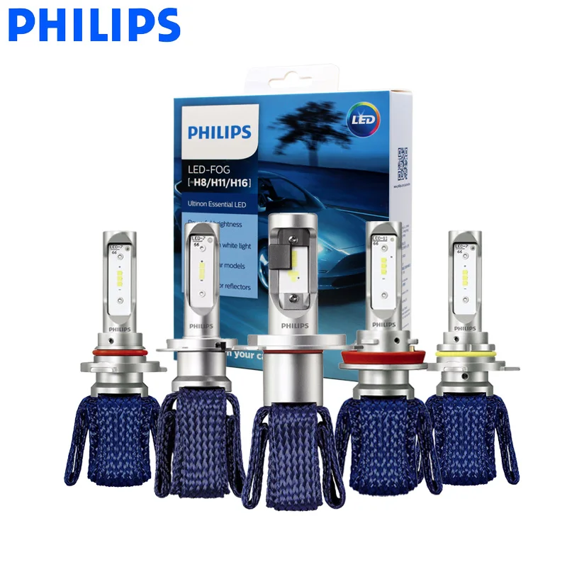 Philips H7 LED H4 H8 H11 H16 9005 9006 9012 HIR2 HB3 HB4 Ultinon Essential LED bulbs for cars 6000K Auto Headlight Fog Lamps 2PC