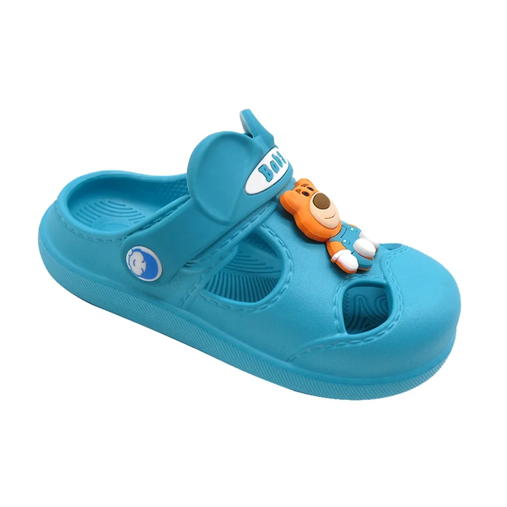 Индивидуальные детские мягкие тапочки из ЭВА симпатичные сабо с медведем нескользящая детская обувь для мальчиков и девочек на плоской подошве