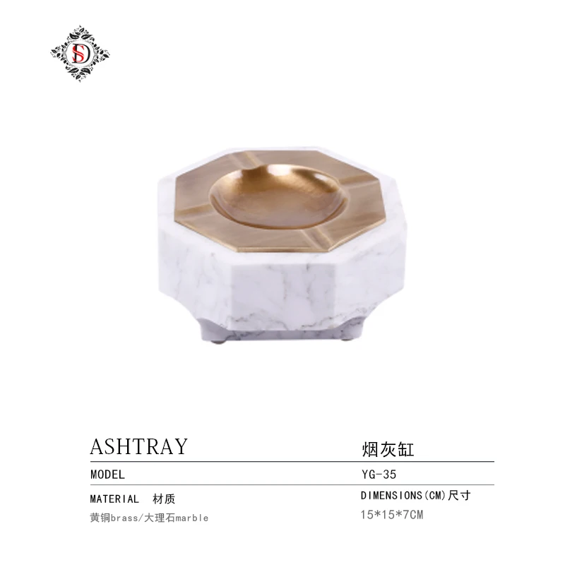 Мраморная пепельница, украшение для дома, гостиной, модное легкое роскошное украшение, практичное настольное украшение для офиса