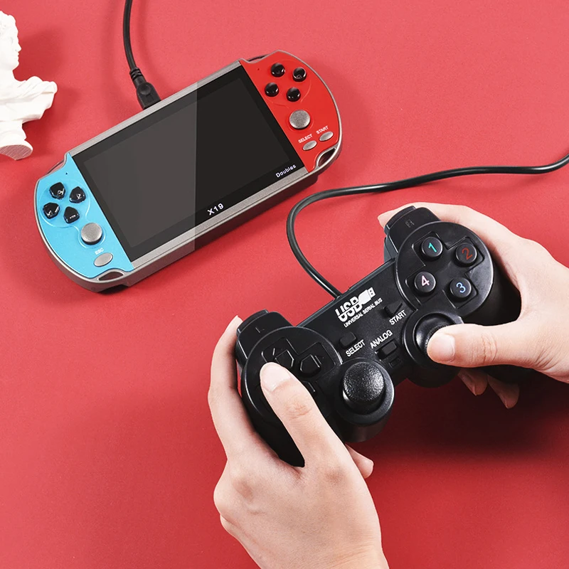  Портативная игровая консоль X19 экран 4 3 дюйма 32 бит 8 ГБ игровые консоли для двух