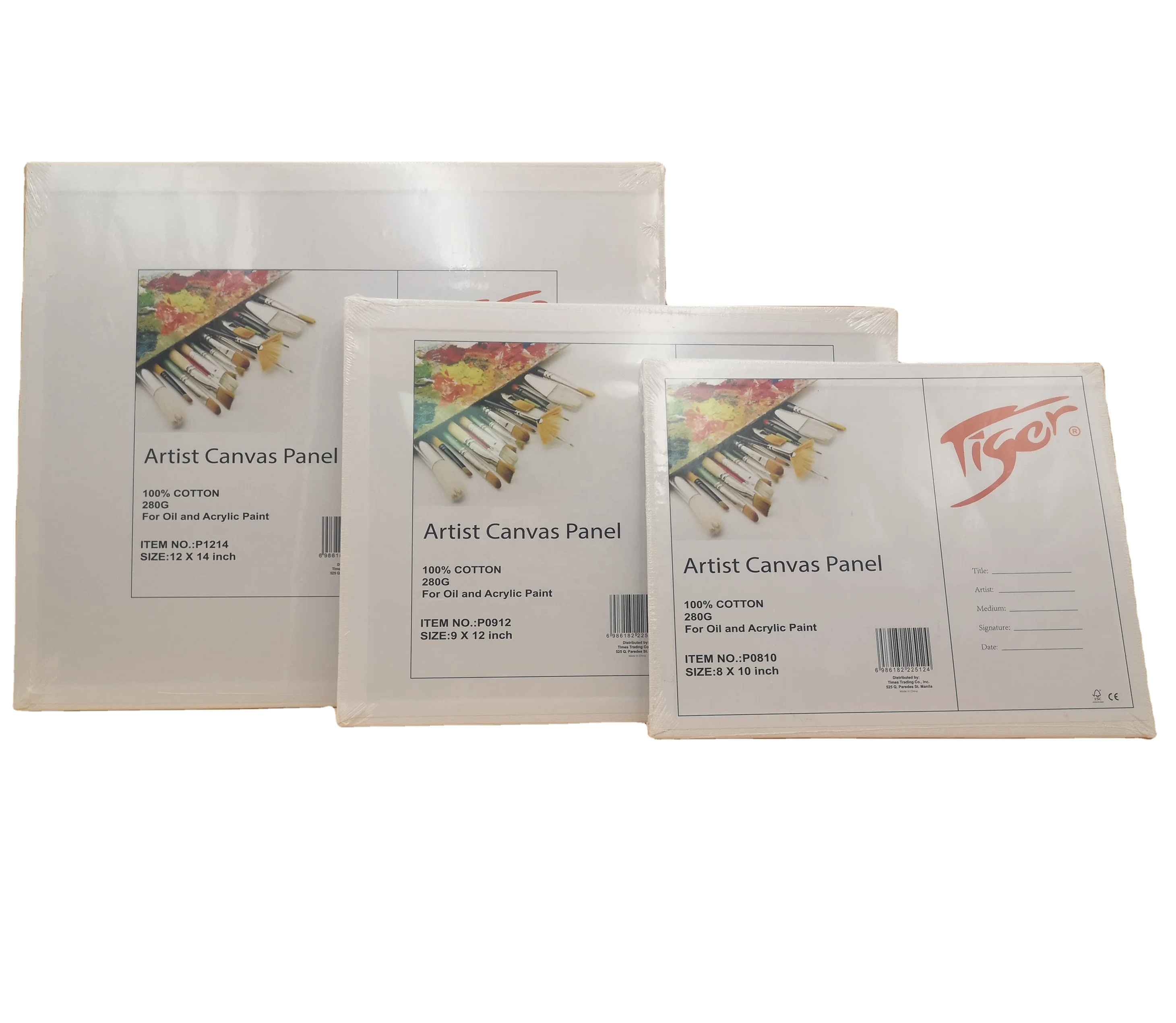 Artist 100% Cotton Canvas Panel 14X18 Inch Painting Board with Multi Sizes Various Canvas Board Panels