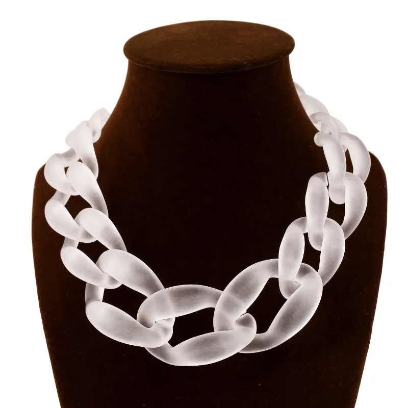 Hip Hop Jewelry Cuban Choker Plastic Chain Necklace Resin Necklace Exaggerated Curb Cuban Link