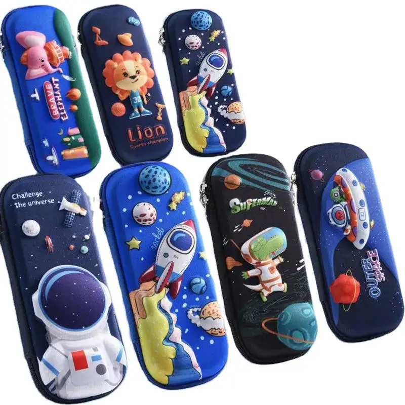 Wholesale Cartoon Kawaii Animal 3D EVA Pen Bag Large Capacity Organizer Pouch Stationery Pencil Case For School Girl Boy