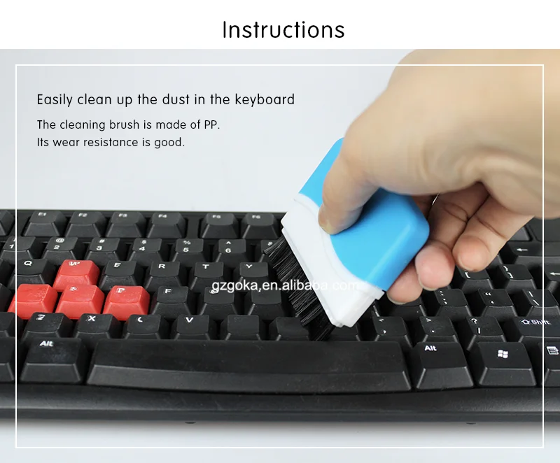 GOKA factory professional cleaning customizable laptop screen cleaning kit 2 in 1 keyboard cleaning brush with microfiber cloth