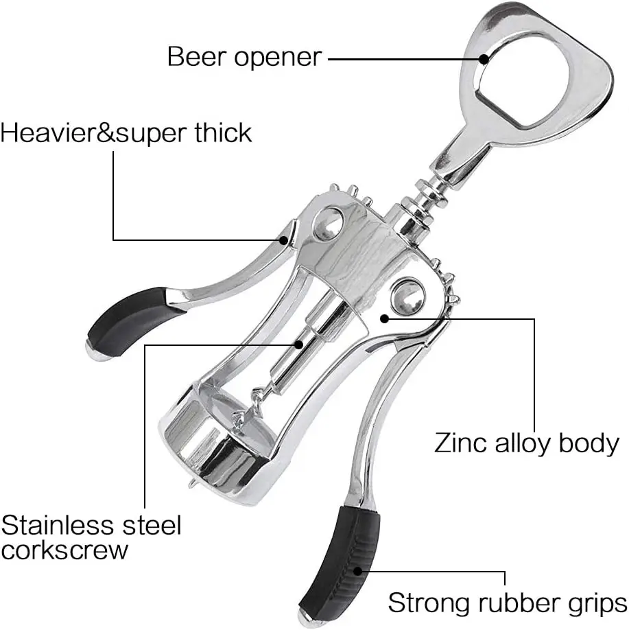 Wine Opener, Premium Multifunctional Wing Corkscrew Wine Bottle Opener, Luxury Waiter Corkscrew for Wine Enthusiast Waiters