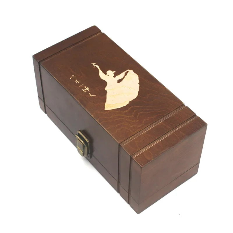 Custom Single Wooden Wine Box Gift Packaging Box For Wine
