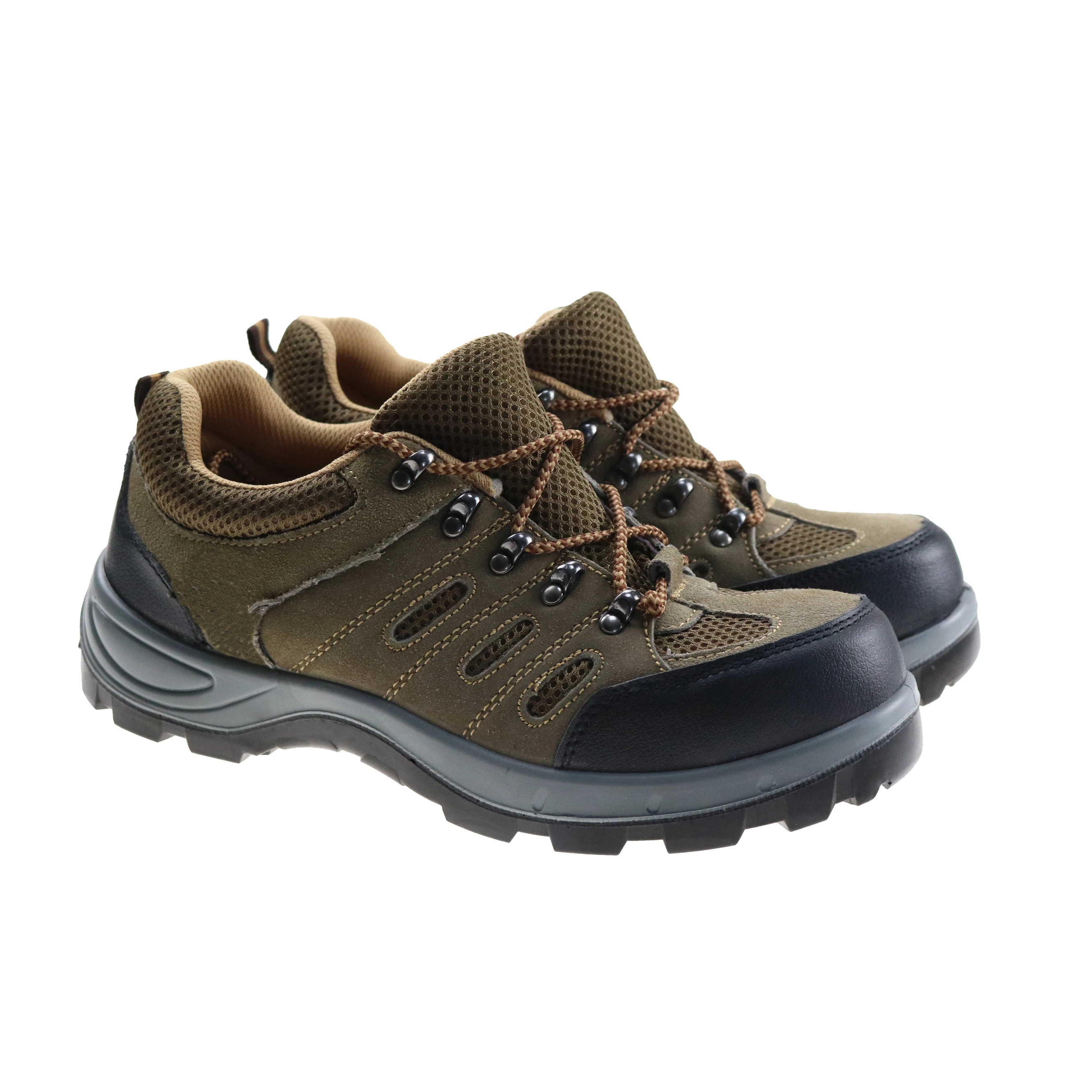 Anti-impact Non-slip shoes men safety work suede leather PU outsole outdoor