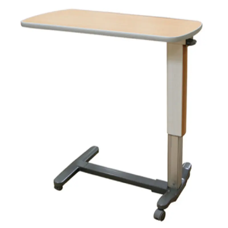 Height Adjustable Hospital Moving Bedside Overbed Table For Patient