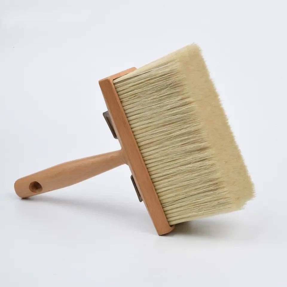 Ceiling Brush with Bundled Light Bristle and Raw Wooden Handle For Larger Surface