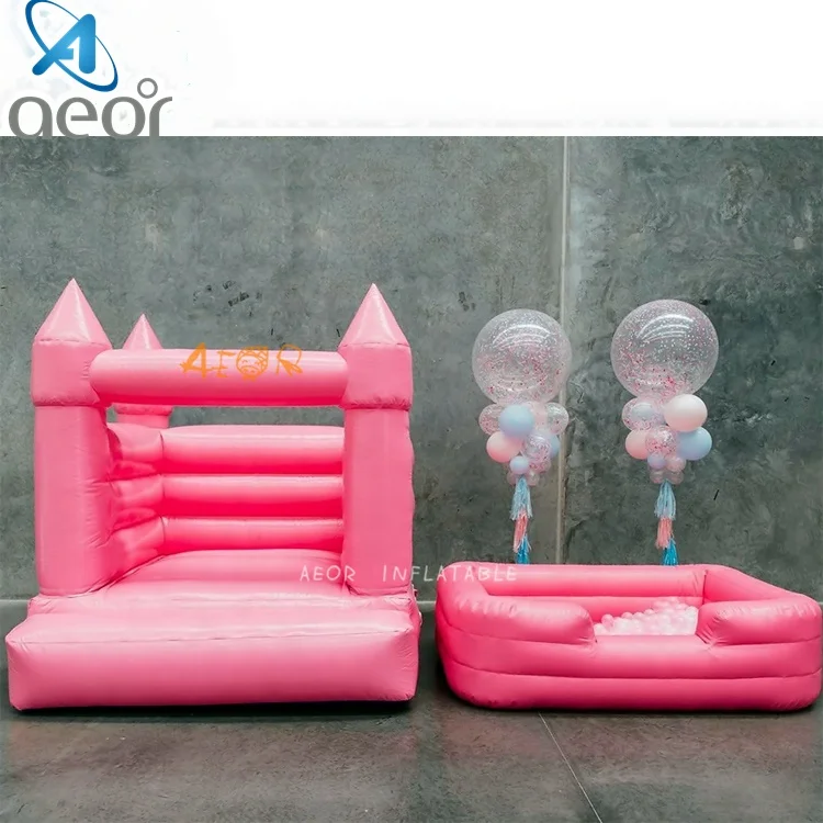 Factory Direct Sale White Ball Pit Pool Kids Inflatable Bounce House Cheap Soft Play Equipment Round Ball Pit For Kids