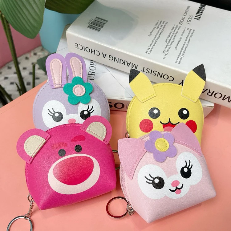 Bulk wholesale cartoon coin purse girls cute animal wallet small pu bags custom cartoon kids coin purse