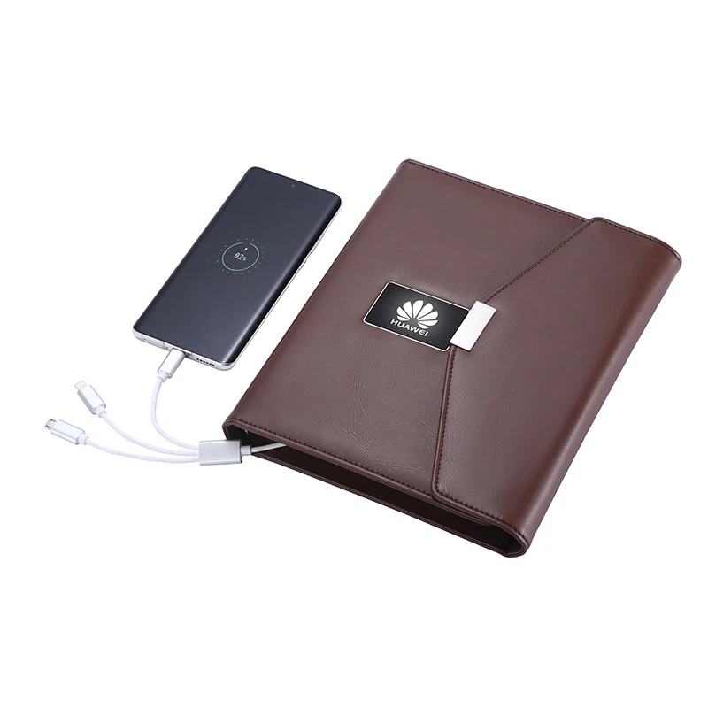 2025 Annual Corporate Meeting OEM Led Logo Office Multifunctional Charging Notebook&Powerbank&Disk Lamp Logo Luxury Gift Set