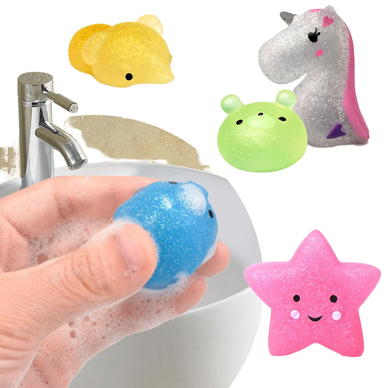 Soft Silicon Mochi Squeeze Stress Relief Kawaii TPR Toys Animals Squishies Fidget Toys For Kids  Stretchy Set Barrel Squeeze