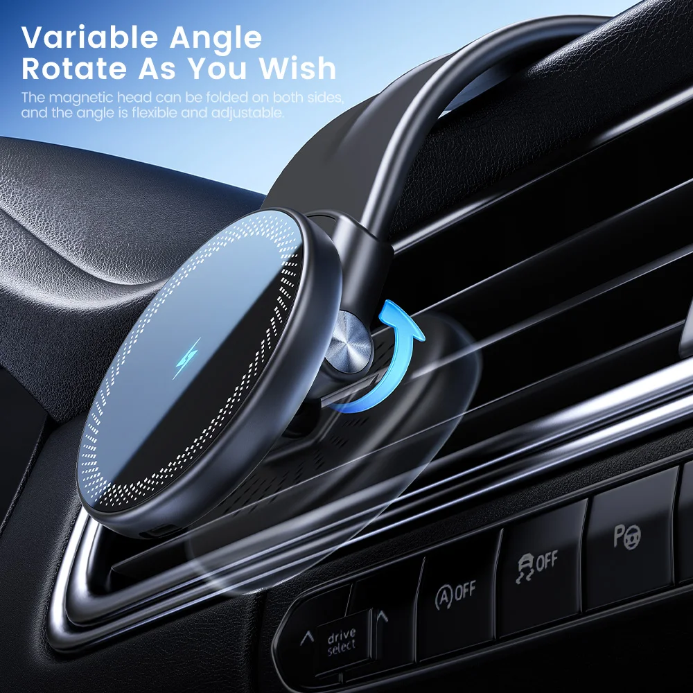 Toocki Wireless Car Charger 15W Fast Charging Car Phone Holder Mount Auto Clamping Cell Phone Stand