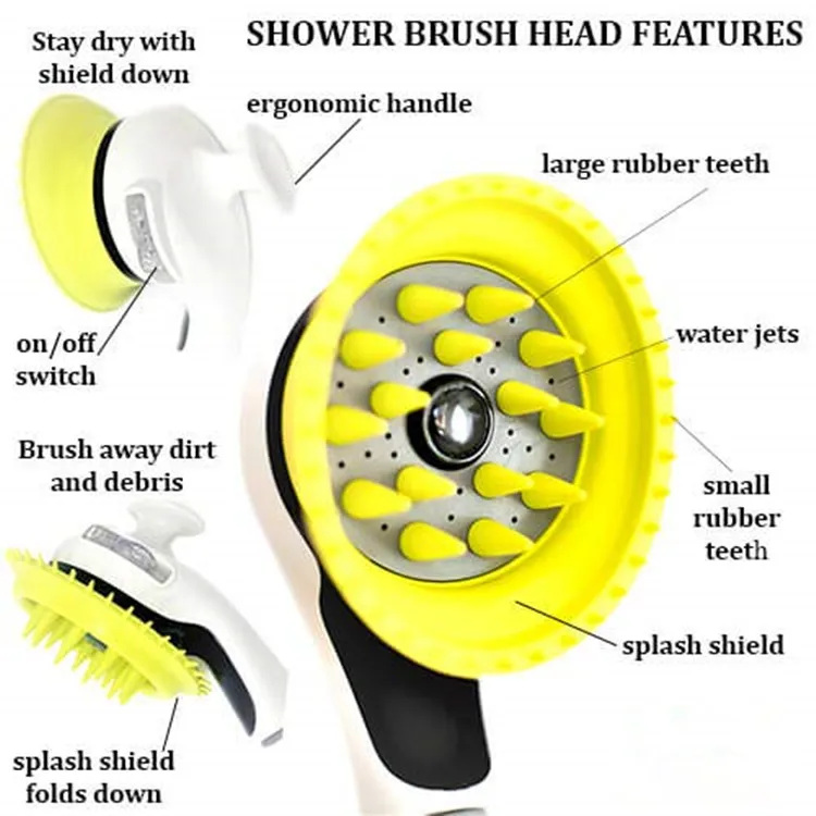 Quality Sink Faucet Pet Wash Kit | Innovative Shower Brush Head w/ Splash Shield | 8 ft Hose & Metal Faucet Adapter | Kitchen, B