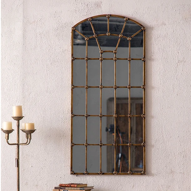 Essent Iron Metal Frame Mirror Decorative Plain Retro Wall Mounted Large French Vintage Full Length Wall Mirror