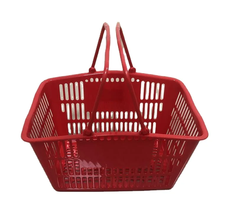 Новый дизайн PW622 красный цвет 12L пластиковая корзина для покупок Пластиковая Складная ручная ручные корзины с