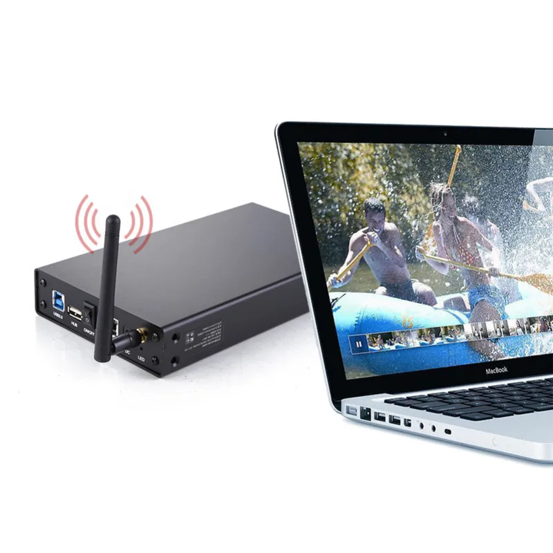  Алюминиевый корпус для жесткого диска 3 5 дюйма беспроводной USB 0 Wi-Fi SATA внешнего высокого