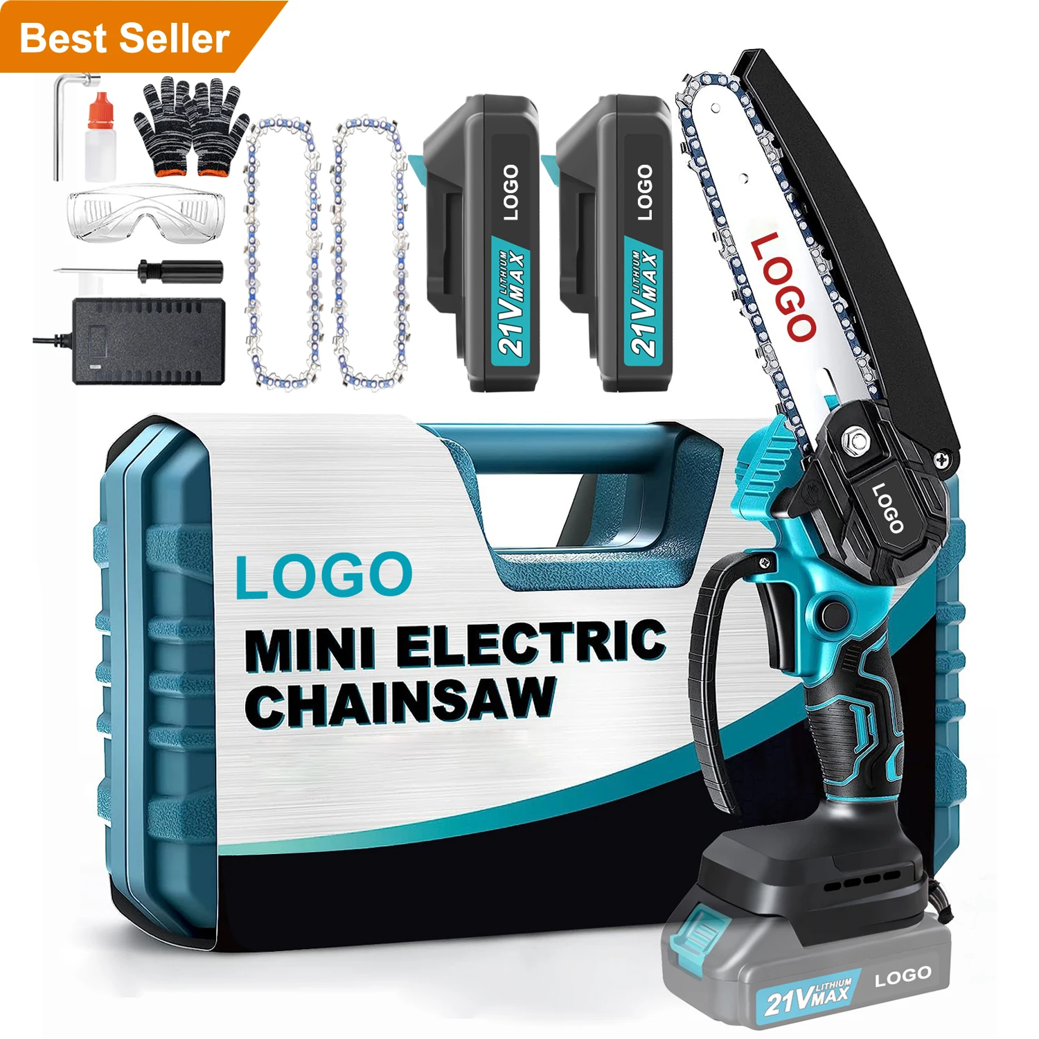 New design 6 inch electric chainsaw woodworking cutting cordless with battery  mini battery brushless 21v electric chainsaw