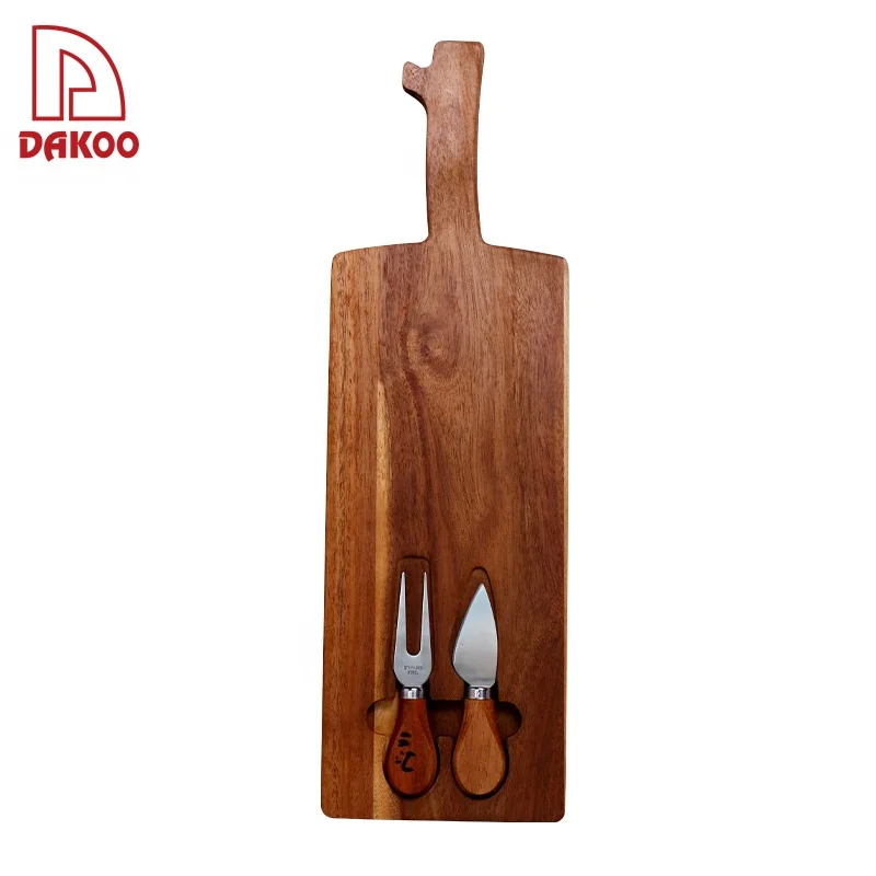 Hot Sale Wood Cheese Boards Durable Wood Cheese Cutting Board With Knife Set