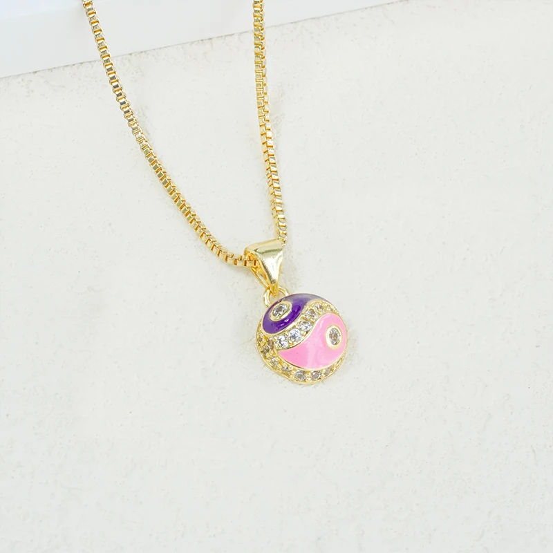 2023 Ying Yang Tai Chi Pendant 18K gold plated Necklace Pendants Jewelry Making DIY Gold Accessories Bracelets Charms CZPendants
