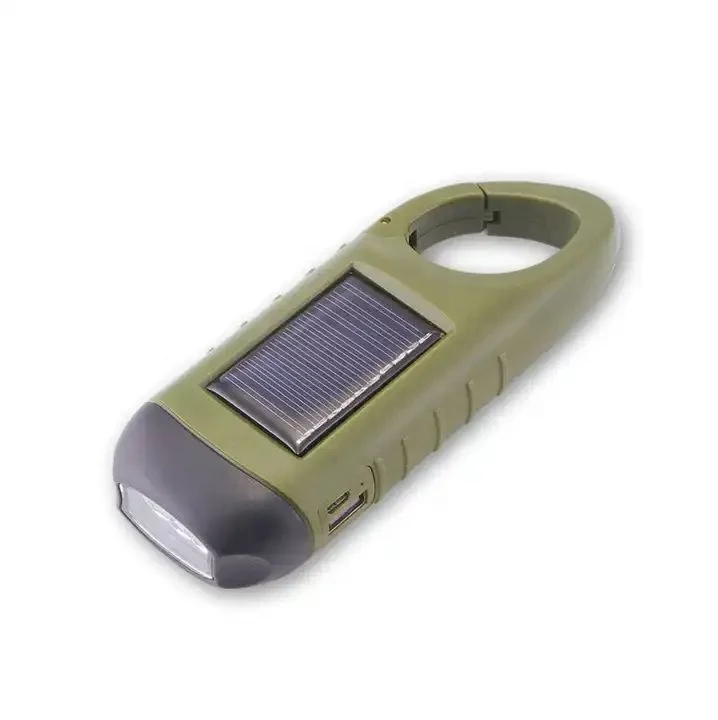 2023 HYF Solar Dynamo Portable Torch Hand Crank MiNi Emergency Flashlight Rechargeable LED Light For Camping