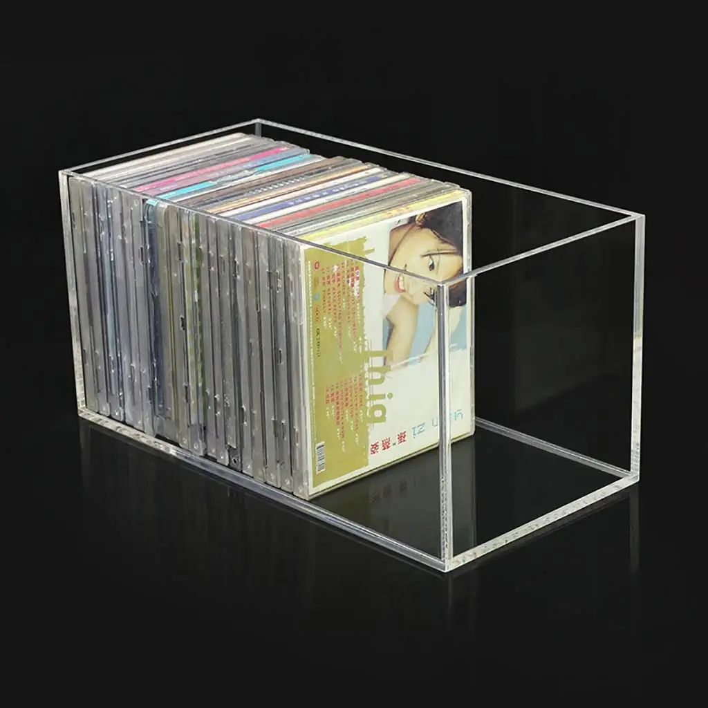 YAGELI transparent perspex compact disc cd dvd storage box clear acrylic storage boxes