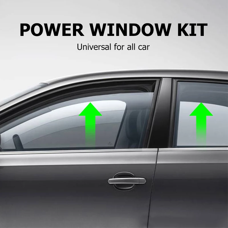 Electronic 12 volts universal type car power window kit
