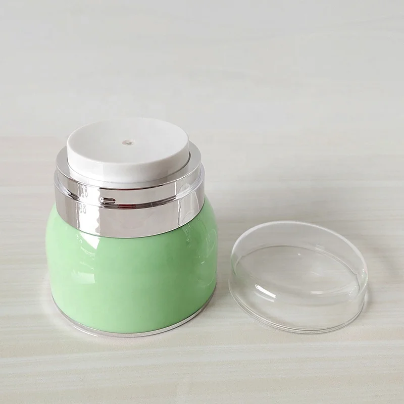 China Supplier Plastic Acrylic Elegant Airless Pump Lotion Bottle Set And Cream Jar Cosmetic Jars With Clear Lids