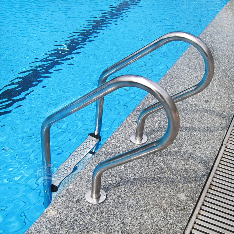 Factory wholesale 2 3 4 5 steps swimming pool metal stainless steel 304 316 ladder with plastic or stainless steel step