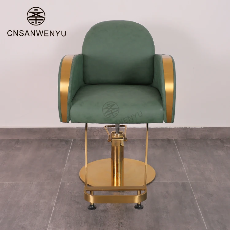 New Design Salon Furniture Modern Barbershop Hair Cutting Black Styling Hairdresser Chair With Cheap Price Golden Base