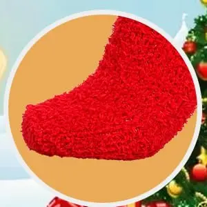 Adults Warm Fluffy Coral Fleece Socks  in Cute Christmas Design Cozy Winter Knitted Holiday Gift Package