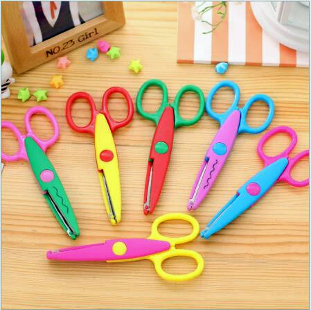 DIY Laciness Zig Zag Children's stationery scissors photo album paper diary handmade pinking shear craft cut handmade