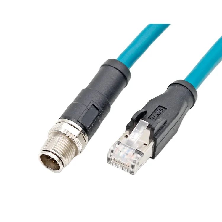 Ethernet IP68 Водонепроницаемый CAT6A overmould M12 X code штекер к RJ45