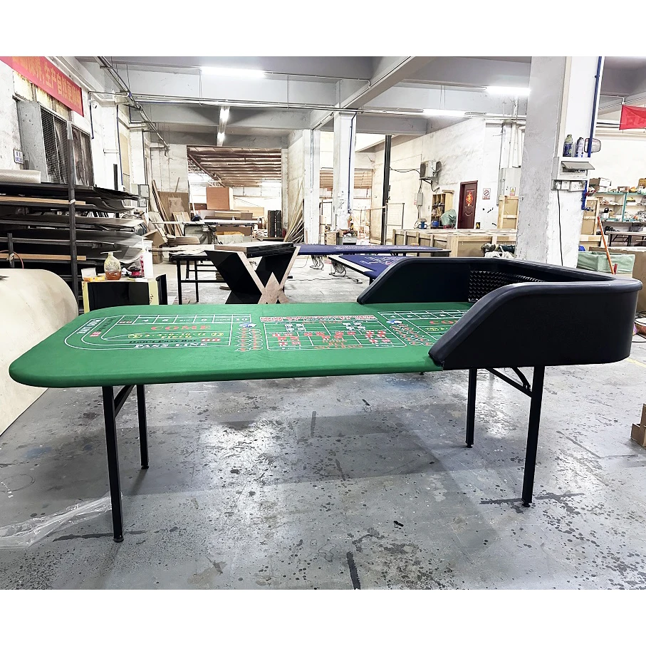 YH Custom Gambling Table Game Green Casino Craps Practice Table Portable Folding Craps Table